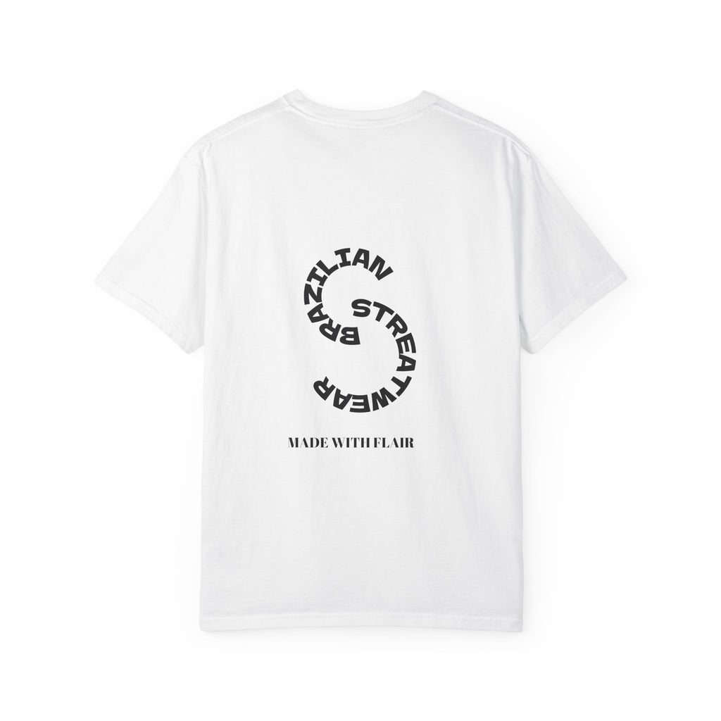 Brazilian Streetwear Crest T-Shirt — “Made With Flair” Graphic Tee