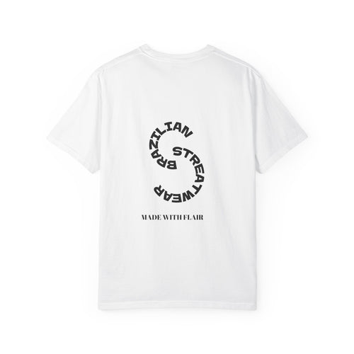 Brazilian Streetwear Crest T-Shirt — “Made With Flair” Graphic Tee