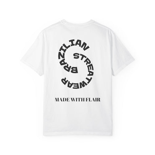 Brazilian Streetwear Crest T-Shirt — “Made With Flair” Graphic Tee